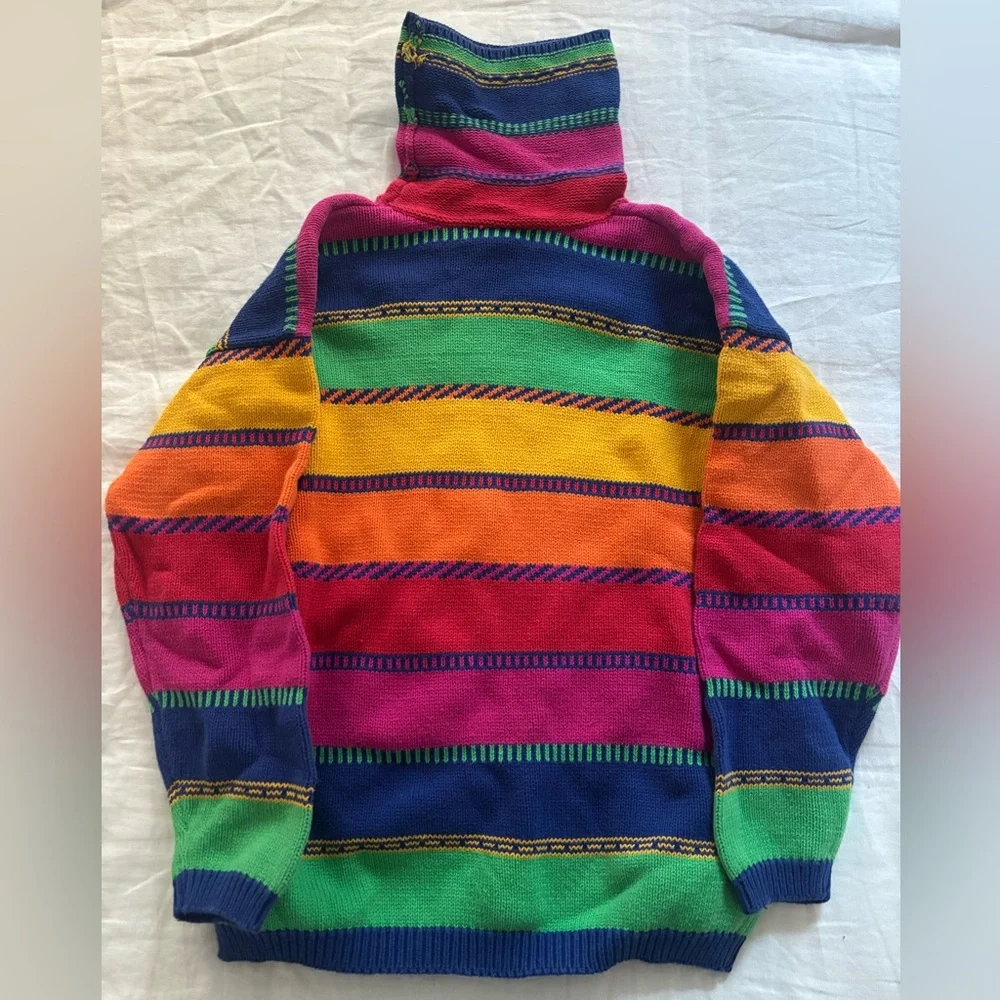 Multicolor Striped Turtleneck Sweater - Picture 2 of 3
